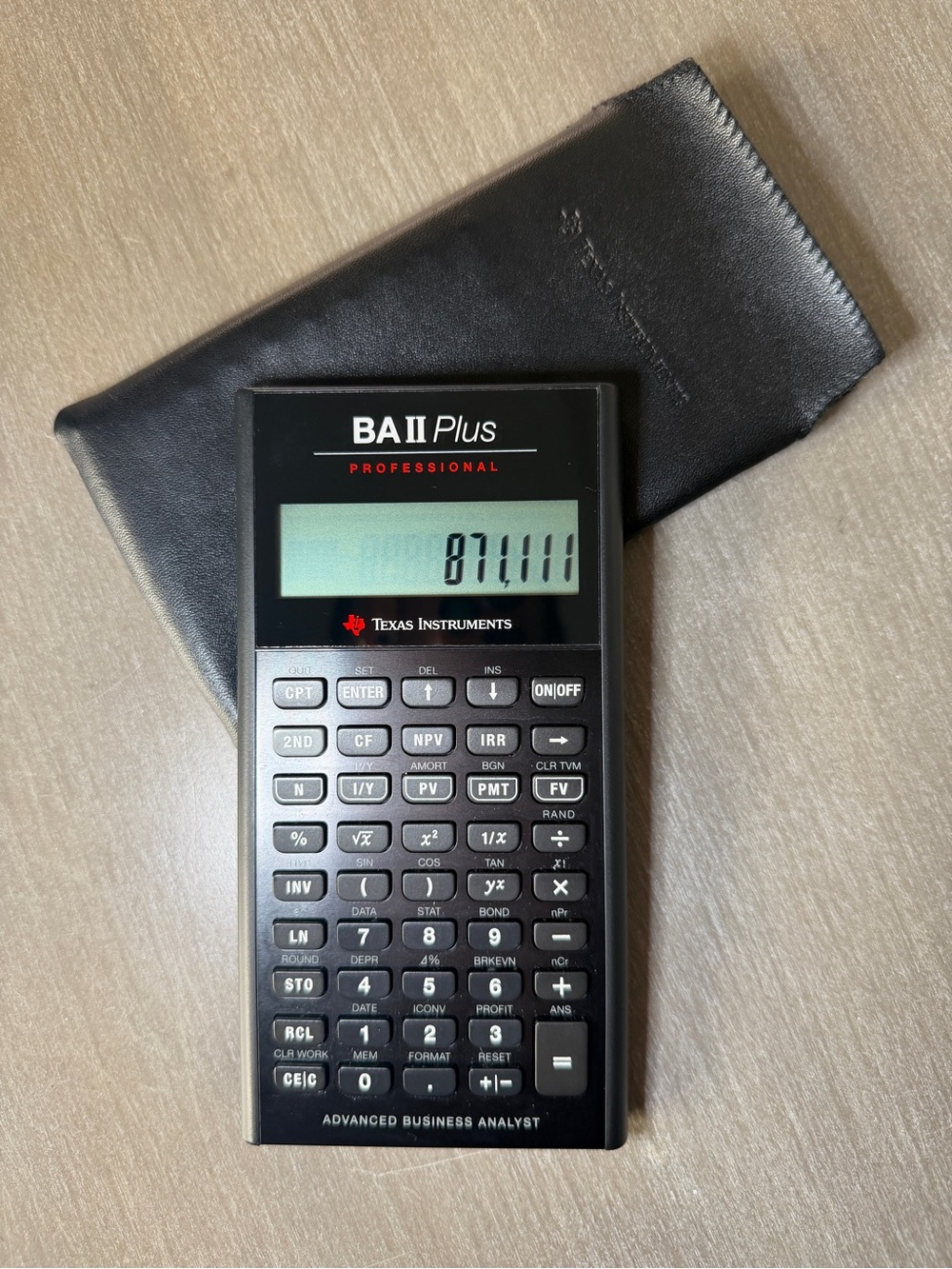 Vintage Texas Instruments BA II Plus Professional Financial Calculator With Case
